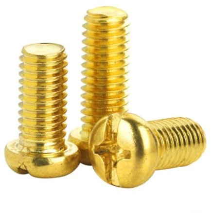 Voirrow 50 Stück M2,5/50 Stück M2 / 50 Stück M3,4-40 mm DIN7985 Rundkopf-Maschinenschrauben aus Messing(4mm,M2 50pcs)