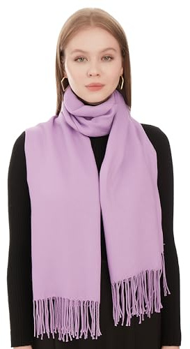 Pashmina Sjal Scarf För Dam – Lätt Och Tunn Halsduk Mode Sjalar för Kvinnor - Pashmina Vårsjal - Elegant Sommarsjal För Damer - Pashminasjal Bröllopssjal Balwrap Cocktailsjal (Lila)