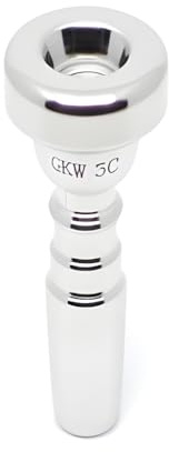 GKW Silver Plated 5C Trumpet Mouthpiece – Durable Brass, Bach 5C Compatible, Ideal for Beginners and Music Enthusiasts