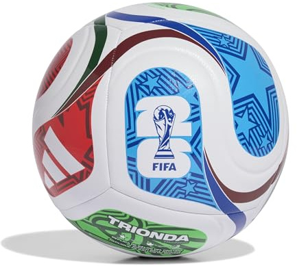 Adidas Unisex-Adult World Cup Training Soccer Ball, White/Team Royal Blue/Solar Blue/Power Red, 3