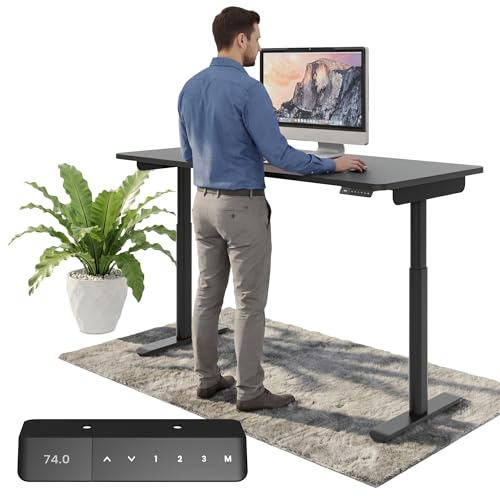 Ergotopia Desktopia One höhenverstellbarer Schreibtisch | elektrischer Schreibtisch höhenverstellbar | Bürotisch höhenverstellbar, Verstellbarer Tisch TÜV-geprüft, 7 Jahre Garantie 160x80 cm