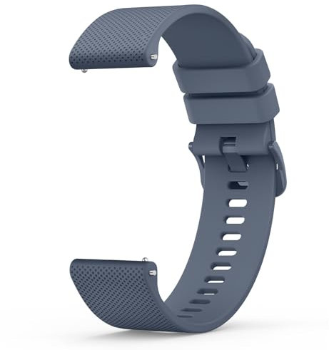 Vancle Garmin Armband 20mm, Silikon Sport Ersatzarmbänder für Garmin Venu/Venu Sq Musikarmband (Blaugrau)