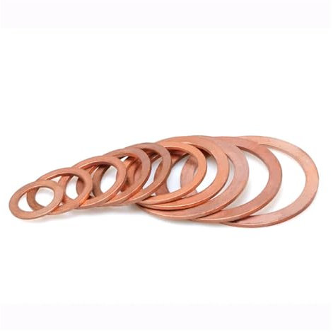 Messing Unterlegscheiben Unterlegscheiben Runddich M2,5 M3 M4 M5 M6 M7 M8 M10 Messing Kupfer Dichtung Boot Unterlegscheibe Flachdichtung Ring Ölwanne Öldichtung Fitting Dicke 0,5 mm(M7x12x0.5 50Pcs)