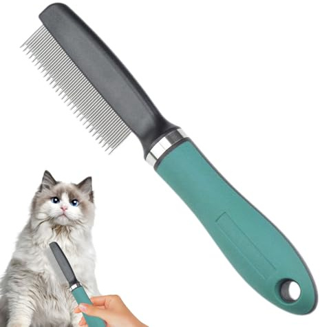 Pettine Antipulci per Gatti Strumento Anti Districante Spazzolatura | Spazzola Toelettatura Gatti per Pelo Lungo, Cuccioli, Uso Quotidiano Outdoor e Bagno