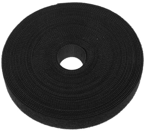MOLUCKFU Ruban Auto-agrippant Noir Sangle de Serrage Réutilisable Polyester Bande de Fixation pour Gestion Câbles à Domicile et Couture