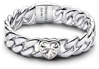 PANDORA Kettenring für Frauen mit Herz Silber 194386C01
