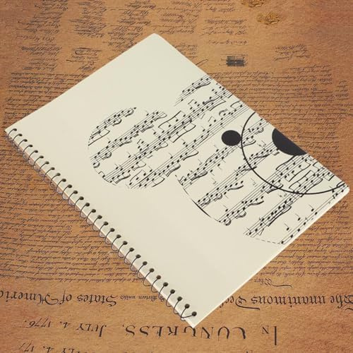 Yechiry Notationsnotizbuch, Hochwertiges Papier Zum Verfassen von Partituren, 50 Seiten, Geeignet für Songwriter, Schwarzer Klaviereinband für Musikliebhaber (gelbes Bärenmuster)