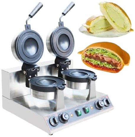 Macchina per hamburger, pressa elettrica per hamburger, macchina per waffle elettrica, pressa per panini, macchina per hamburger con brioche e gelato, piastra antiaderente per panini,