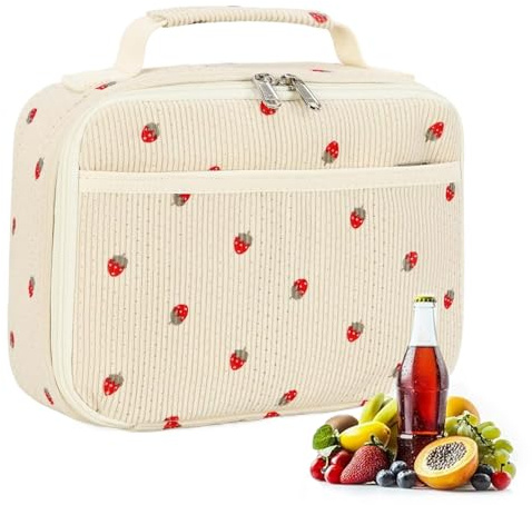 Lonchera De Pana – Térmica De 10,04 Pulgadas | Papel De Aluminio De Pana Aislado – Lindo Almacenamiento De Alimentos Para El Trabajo Escolar Picnic Playa Viajes Al Aire Libre Niños Adultos Almue