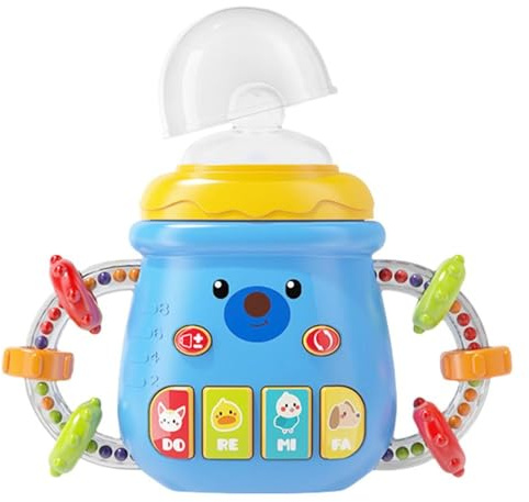 Litysfioti Biberón para niños,Vaso para sorber para niños | Biberón relajante con música y sonajero de agarre - Accesorios de alimentación, taza para sorber de desarrollo para niñas y