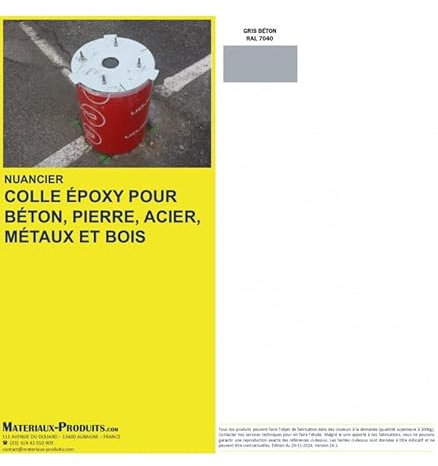 MATPRO Colle epoxy pour béton, pierre, acier, métaux et bois 6 Kg Gris