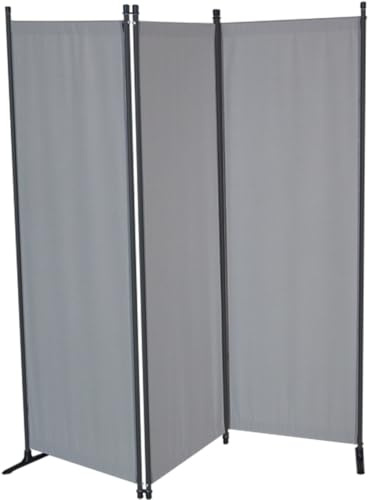 ANGERER Paravent 3-teilig, Swingtex hellgrau | Raumteiler, Raumtrenner, Sichtschutz, für Windschutz & Schatten auf Balkon, Bezug aus waschbarem Stoff, Made in Germany