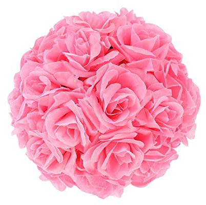 Happyyami Künstlicher Rosenball Simulierte Blumen Für Hochzeiten Feiern Und Dekorationen Vollständig Rosa Für Innen Und Außenbereiche Einfache Montage Für Festliche Anlässe