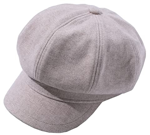 Gajaous - Cappelli da strillone per donne con visiera, berretto a picco retrò, cappello da panettiere Baker Boy, cappello da strillone per donne, regolabile per signore, Beige, Taglia unica