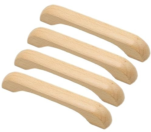 4 st träskåpshandtag dörrhandtag bokträhandtag Frolahouse massivt trä skåp drag trämöbelhandtag för byrå skåp garderob dörr draglåda knopp, längd 150 mm