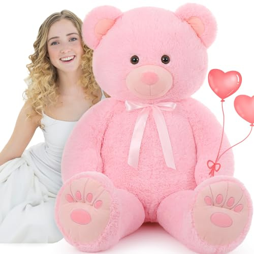 MorisMos 130cm Riesen Teddy Teddybär, weich Teddybär groß XXL Kuscheltier, Freundin mädchen