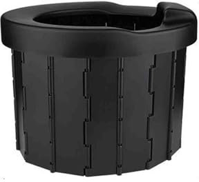 Toilette Portable Pot De Chambre Adulte Camping WC Portable Toilette Seche Seau Hygiénique Pliable Camion Pliable De Plein Air pour Voiture Urgences De Voyage (Black,37.5x30.5x26cm)