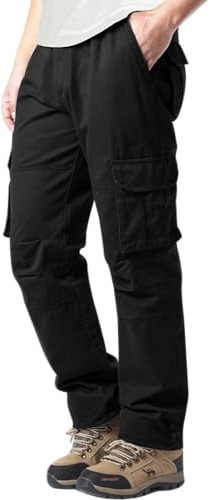 YAOHUOLE Combat Trousers for Men UK Cargo Joggers Pants Baggy Cargo Trousers Military Work Pants with Multi-Pockets Black XL