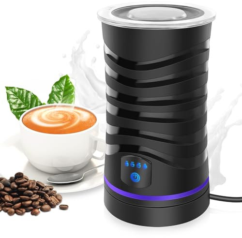 Milk Frother Electric 400W, 600ml Large Capacity Automatic Frother and Milk Steamer, Hot and Cold Foam Maker Machine for Coffee Hot Chocolate Cappuccino Latte, Black