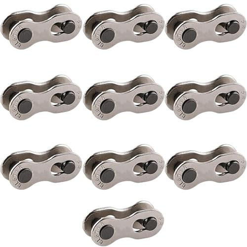 Vroxdrez Chaîne Vélo 10 Vitesses Acier Solide avec 6 Attaches Rapides Réutilisables Maillons de Rechange Transmission Fluide Compatible VTT Route Montagne Pièce Détachée Standard (678)