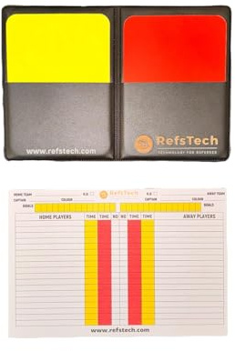 Referee Match Kit - Red & Yellow Cards + Card Wallet + Match Pad with SinBin Option (Referee Match Kit Without SinBin)
