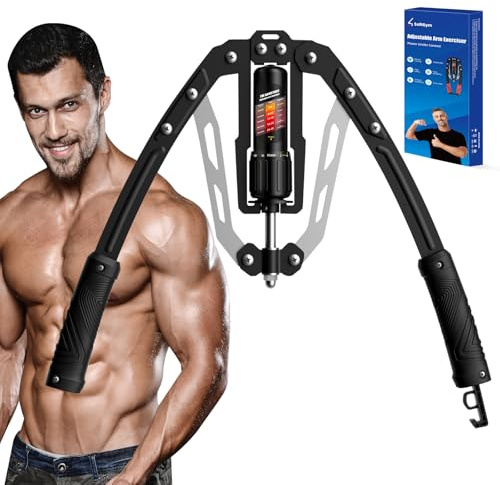 SoftGym Twister Arm Chest Trainer Exerciser Workout Equipment,Adjustable 22-470lbs Hydraulic Power,Home Chest Expander Machine,Home Gym Workout Equipment for Upper Body Strength Training-Black