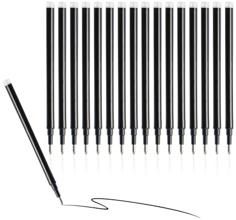 Vakler 16Stück Ersatzminen Radierbar 0,7mm für Pilot Frixion Eberhard Faber | Blau Nachfüllminen 400m Schreiblänge 4 Farben Blau Schwarz Rot Grün Bunte Ersatzmine Gelstift Rad mit Radierbarer Tinte