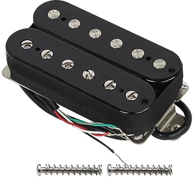 FLEOR Pickup per chitarra elettrica Pickup Humbucker a doppia bobina Pickup al ponte in ceramica da 52 mm - nero
