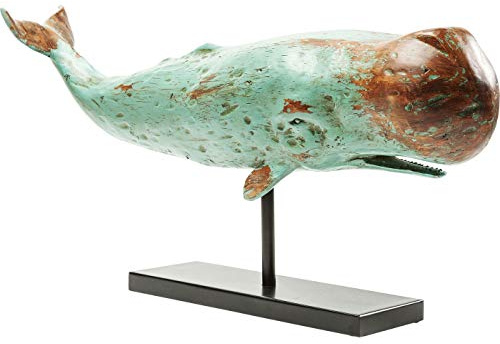 Kare Design Deko Figur Whale Base, Blau, Zerlegt, Großes Deko Objekt, Wohnzimmer, Tierdesign, Meerestiere, Stahl Gestell, 38.5x77x17.5cm (H/B/T)