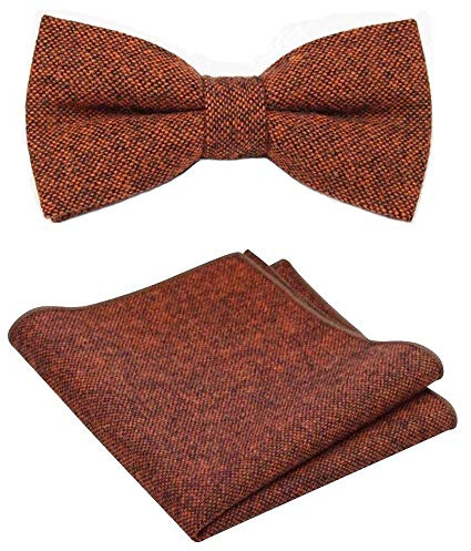 Adults Luxury Cotton Blend Pre-tied Bow Tie and Pocket Square