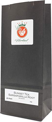 Sarsaparilla Root and Black Tea Herbal Infusion (Sunset Tea - 25 Unbleached Tea Bags - 50g)