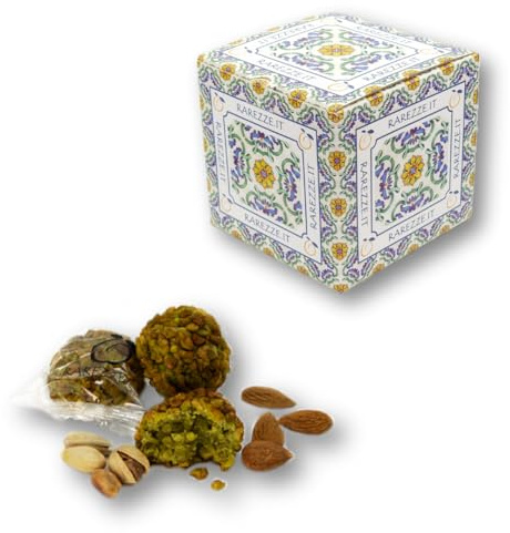 RAREZZE | Pasta di Mandorle Siciliane artigianali | in monoporzione | 1kg | con Pistacchio e granella | dolci siciliani preparati a mano spediti appena sfornati | pasticcini tipici di Sicilia