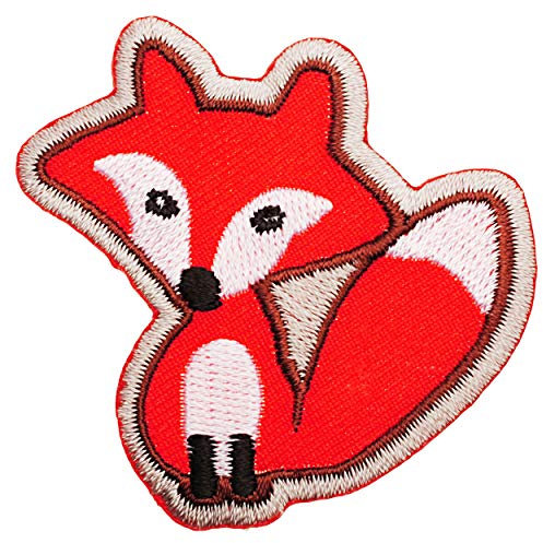 alles-meine.de GmbH Selbstklebender Textil Sticker/Bügelbild - Fuchs - Waldtier - 5,7 cm * 5,6 cm - Aufnäher/Aufkleber/Applikation/Aufbügler - gestickter Flicken - Bügelf..