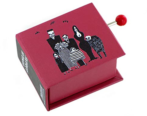 Hand-cranked Music Box/Musical Box Made of Illustrated Cardboard in The Shape of a Book with 18-Note Musical Mechanism - The Addams-Family - TV Series Theme (Vic Mizzy)