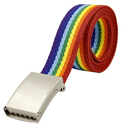 Elegantyl Bunt gewebte Gürtel Herren und Damen Streifen Farbe Nylon Geflochtener Gürtel Regenbogen Canvas Gürtel 3,8cm, 120cm