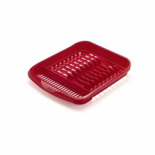 HoitoDeals Plastic Sink Dish Drainer Cutlery Plate Storage Rack Holder For Kitchen, Utensils (1Pcs Red)