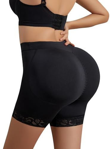 WEICHENS Women Bigger Butt Enhancer Butt Lifter Padded Lace Shapewear Control Panties Seamless Thicker Fake Buttock Underwear Black