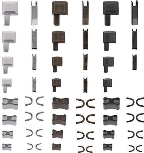Lusofie 60 Stück robustes Metall-Reißverschluss-Reparatur-Set – Fixieren und Ersetzen von Stops, Schiebern und Stiften | Universal-Reißverschluss-Ersatzteile für Jacken, Mäntel, Taschen, Gepäck