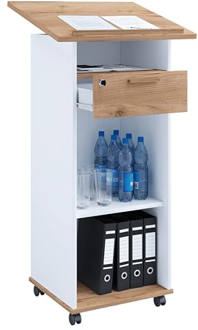 VCM - Trä stående skrivbord högtalarkonsol rullar Melta