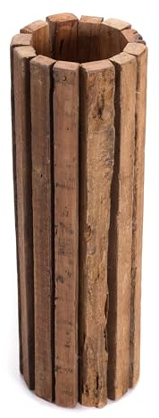 Creedwood Kerzen Säule Spira 55 | 55 cm, Mahagoni/Teak Holz | Windlicht, Deko, Blumen Podest