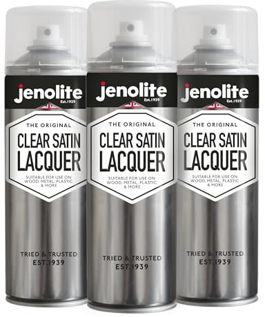 JENOLITE Clear Lacquer Spray | Satin | Crystal Clear Finish | 2x500ml | Enhances & Protects Surface and Paintwork from Corrosion & UV Damage, Non-Yellowing Varnish