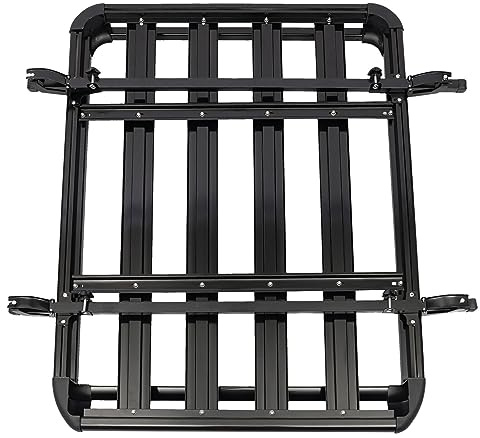 Dachkorb Universal Dachgepäckträger Auto Dachgepäckträger GepäckträgerKorb Gepäck Träger 130x100cm Gepäckträger Gepäckkorb Metall 68kg Belastung Groß Aluminium Dachgepäckträger
