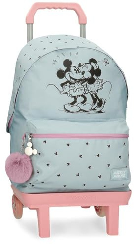 Joumma Disney Mickey y Minnie Kisses Mochila Adaptable a Carro Azul 32x42x15 cms Poliéster 20,46L