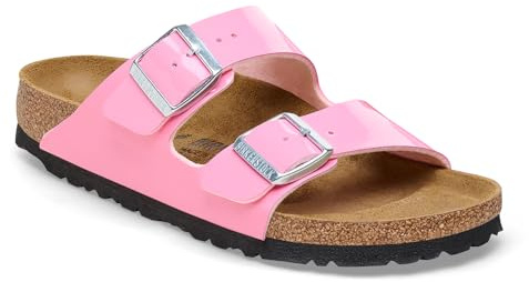 Birkenstock Sandali donna, Vernice Rosa Candy Nero, 7 Women/6 Men