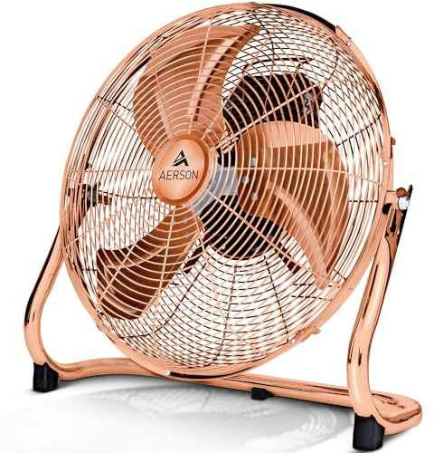 AERSON® Bodenventilator 50cm | Windmaschine mit 3-Leistungsstufen 55W | Standventilator Ventilator hoher Luftdurchsatz | Standlüfter Raumkühler aus Metall | Stufenloser Neigungswinkel bis 110 Grad