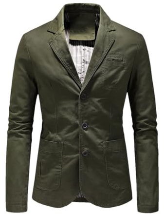 Hommes Printemps Automne Coton Solide Blazer Décontracté Vêtements D'extérieur Costume Veste Manteau