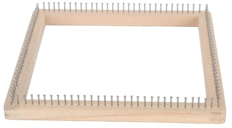 Holz-Strickwebstuhl, Handgefertigtes DIY-Brett, Quadratischer Strickwebstuhl, Holzschal-Strickwebstuhl mit Nicht Abnehmbaren Nägeln für die Herstellung von Kissen, Schals, Hüten