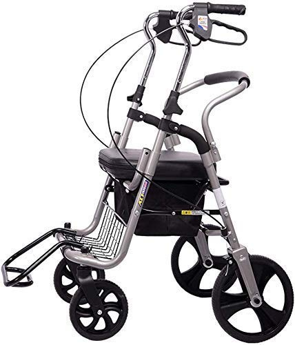 Klappbarer Rollator für Senioren, aufrechte Haltung, Rollator, leicht, faltbar, Aluminium-Lauffahrer mit Komfort-Sitz, Ihre beste Wahl, Grau