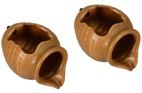 Happyyami 2stücke Keramischer Wasserbrunnen Mit Zirkulation Dekorative Garten Und Wohnraumgestaltung Mini-tontopf Für Teich Und Aquarium Wasser Und Zuhause