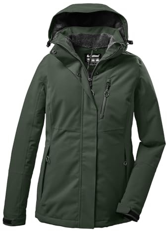Killtec Damen Funktionsjacke mit Kapuze Reißverschluss KOW 140 WMN JCKT KOW 140 WMN JCKT, grüngrau, 54, 37411-000
